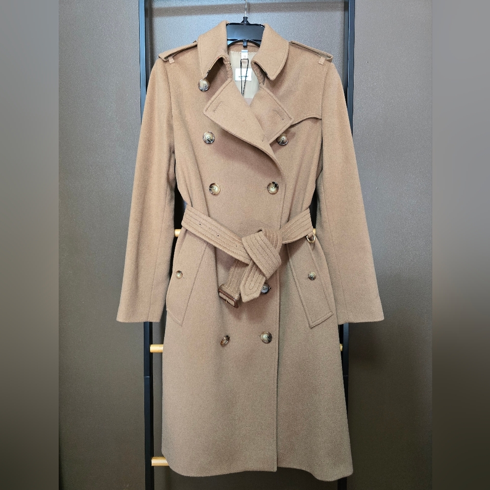 NWT BURBERRY Cashmere Double-Breasted Kensington Coat - Picture 2 of 16